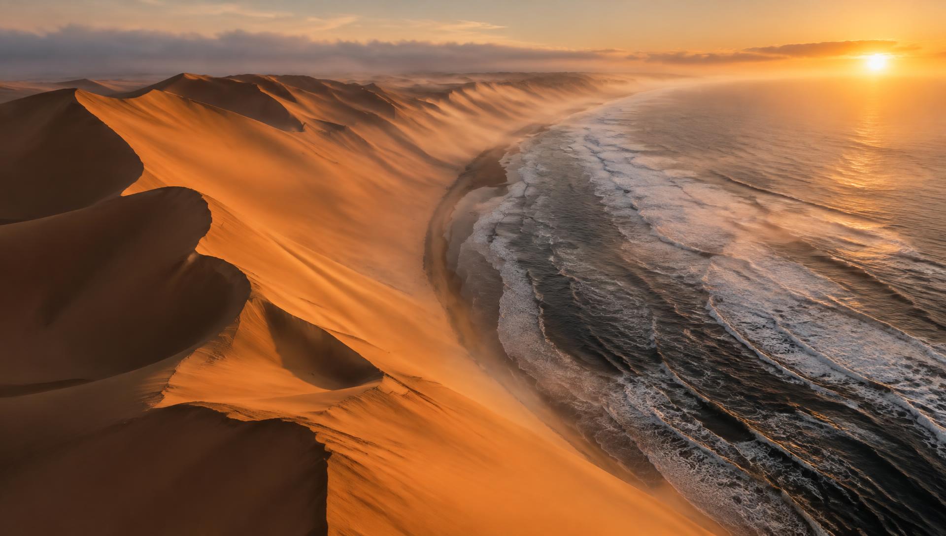 Dunes rolling into the Atlantic